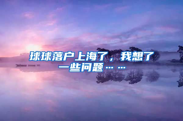 球球落戶上海了，我想了一些問題……