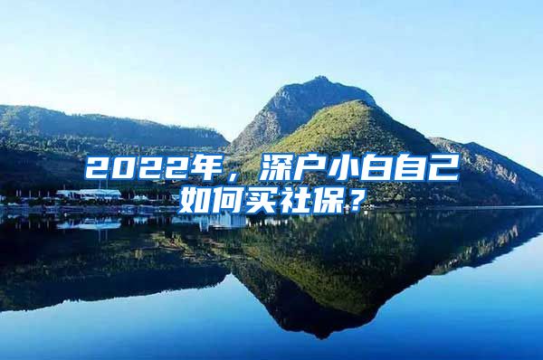 2022年，深戶小白自己如何買社保？