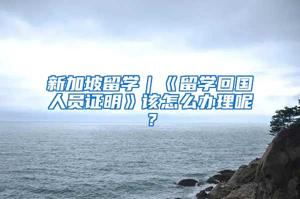 新加坡留學｜《留學回國人員證明》該怎么辦理呢？