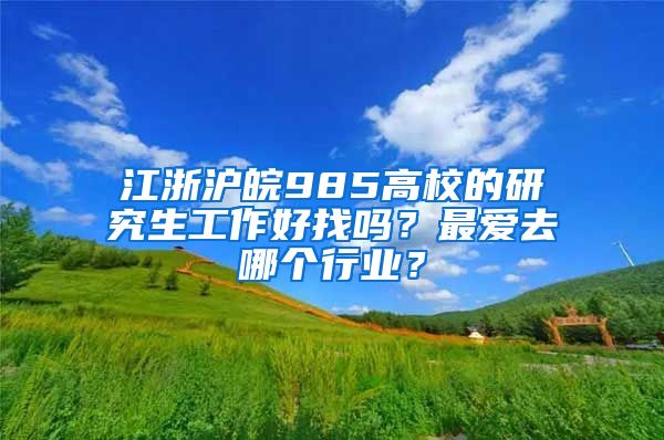 江浙滬皖985高校的研究生工作好找嗎？最愛去哪個行業(yè)？