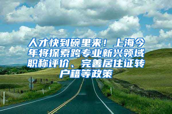 人才快到碗里來！上海今年將探索跨專業(yè)新興領(lǐng)域職稱評價、完善居住證轉(zhuǎn)戶籍等政策