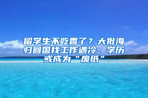 留學(xué)生不吃香了？大批海歸回國(guó)找工作遇冷，學(xué)歷或成為“廢紙”