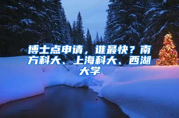 博士點申請，誰最快？南方科大、上?？拼蟆⑽骱髮W(xué)