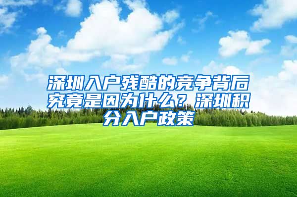 深圳入戶殘酷的競爭背后究竟是因?yàn)槭裁?？深圳積分入戶政策