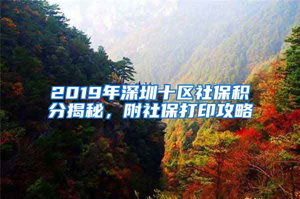 2019年深圳十區(qū)社保積分揭秘，附社保打印攻略