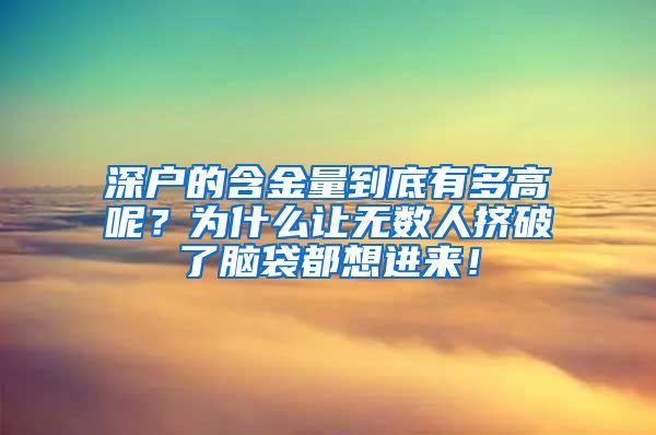 深戶的含金量到底有多高呢？為什么讓無數(shù)人擠破了腦袋都想進(jìn)來！