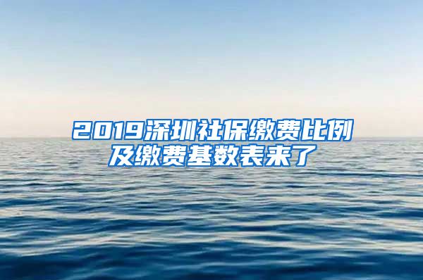 2019深圳社保繳費比例及繳費基數(shù)表來了