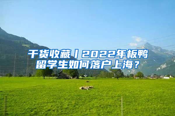 干貨收藏丨2022年板鴨留學(xué)生如何落戶上海？