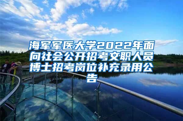 海軍軍醫(yī)大學(xué)2022年面向社會公開招考文職人員博士招考崗位補充錄用公告