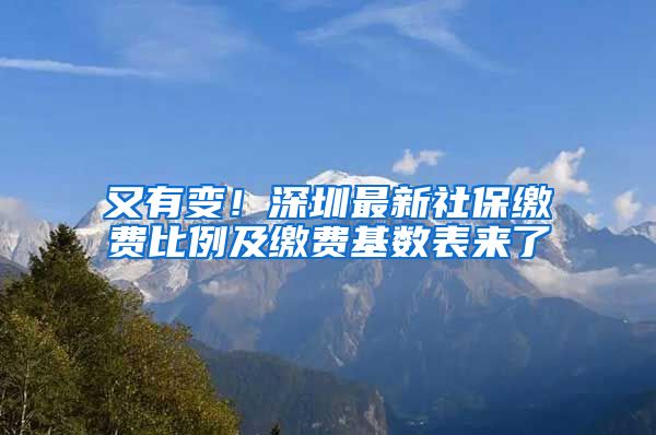 又有變！深圳最新社保繳費(fèi)比例及繳費(fèi)基數(shù)表來了