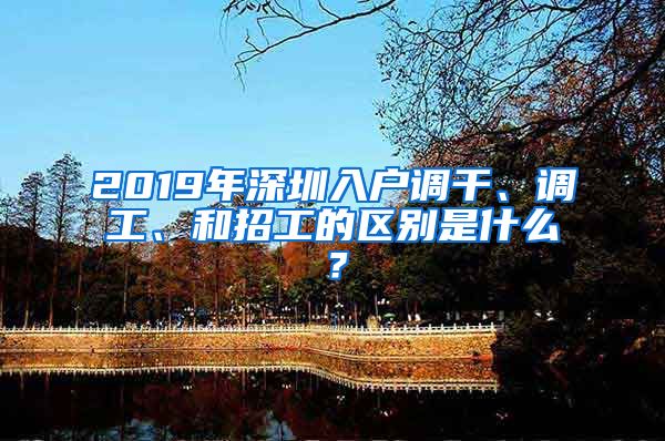 2019年深圳入戶調(diào)干、調(diào)工、和招工的區(qū)別是什么？