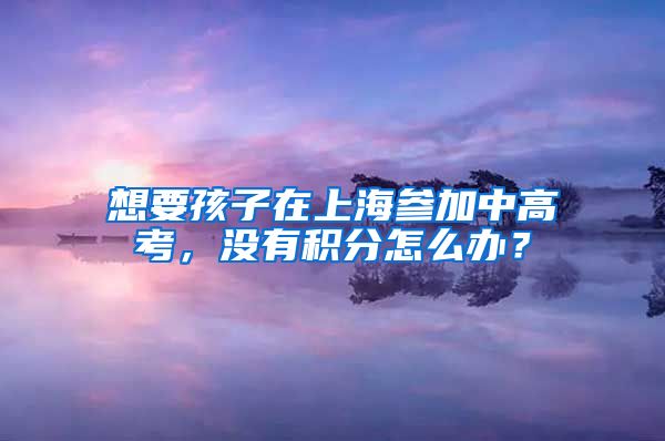 想要孩子在上海參加中高考，沒有積分怎么辦？