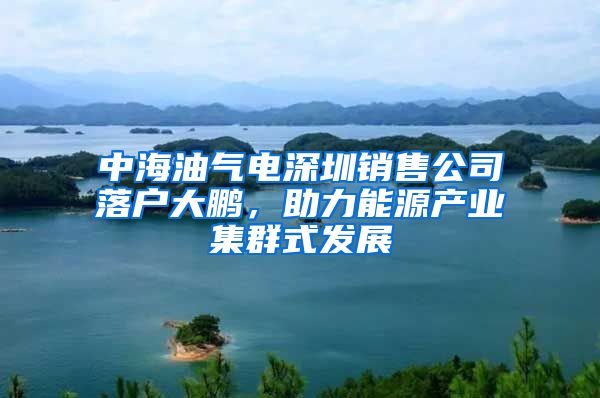 中海油氣電深圳銷售公司落戶大鵬，助力能源產(chǎn)業(yè)集群式發(fā)展