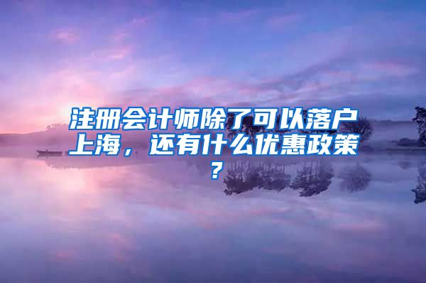 注冊(cè)會(huì)計(jì)師除了可以落戶(hù)上海，還有什么優(yōu)惠政策？