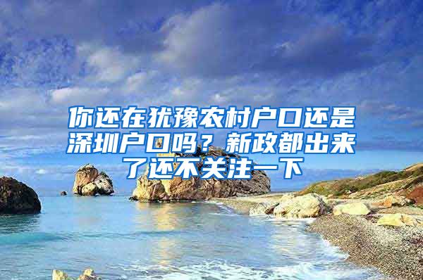 你還在猶豫農(nóng)村戶口還是深圳戶口嗎？新政都出來了還不關(guān)注一下