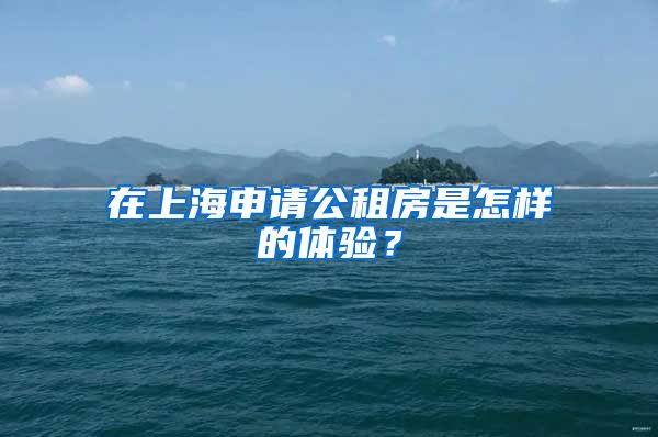 在上海申請公租房是怎樣的體驗？