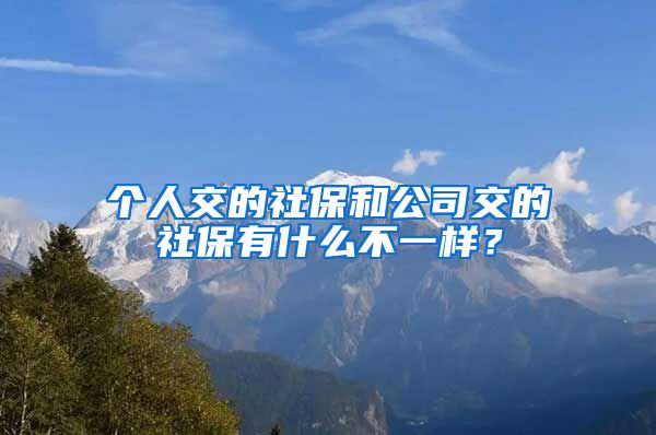 個人交的社保和公司交的社保有什么不一樣？