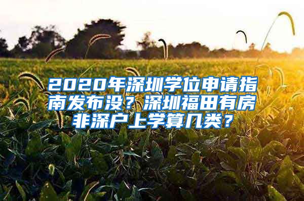 2020年深圳學位申請指南發(fā)布沒？深圳福田有房非深戶上學算幾類？