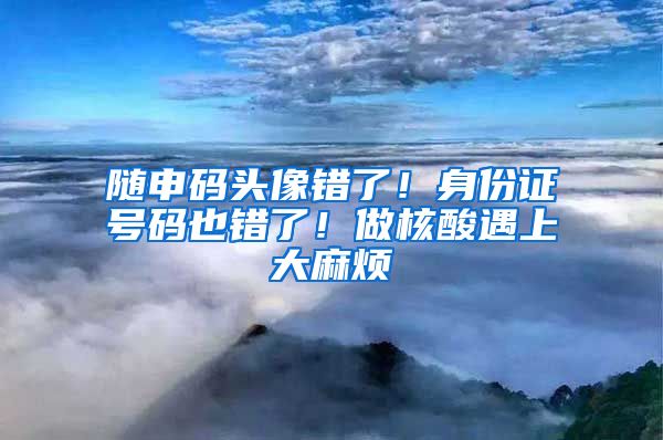 隨申碼頭像錯(cuò)了！身份證號(hào)碼也錯(cuò)了！做核酸遇上大麻煩