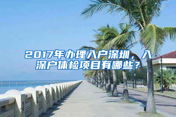 2017年辦理入戶深圳，入深戶體檢項(xiàng)目有哪些？