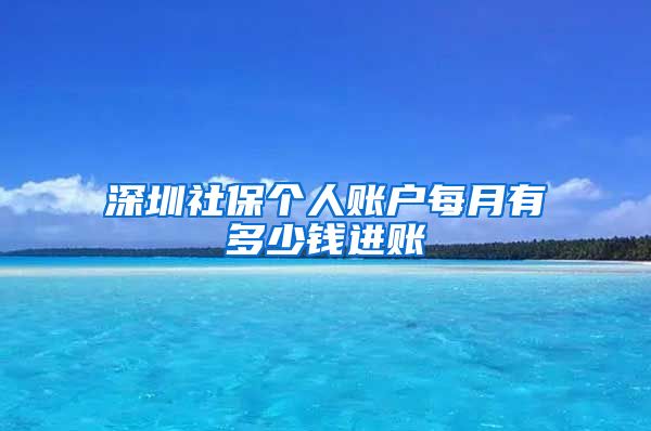 深圳社保個人賬戶每月有多少錢進賬