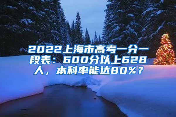 2022上海市高考一分一段表：600分以上628人，本科率能達80%？