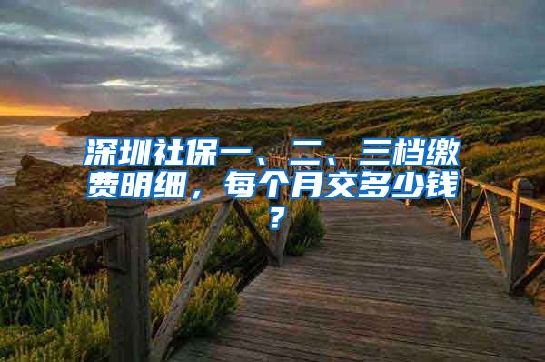 深圳社保一、二、三檔繳費明細，每個月交多少錢？