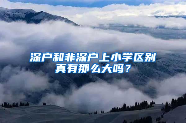 深戶和非深戶上小學(xué)區(qū)別真有那么大嗎？