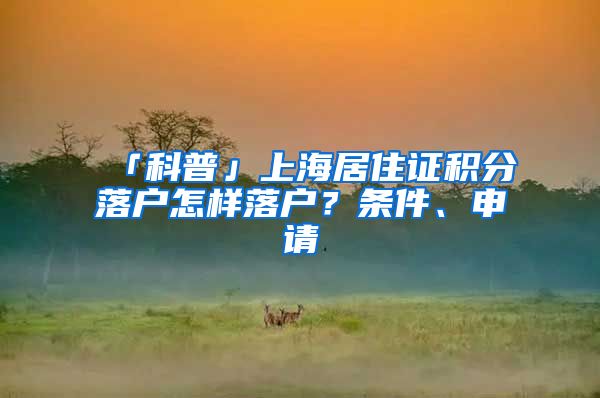 「科普」上海居住證積分落戶怎樣落戶？條件、申請