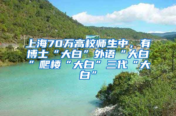 上海70萬(wàn)高校師生中，有博士“大白”外語(yǔ)“大白”爬樓“大白”三代“大白”