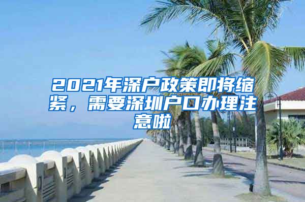 2021年深戶政策即將縮緊，需要深圳戶口辦理注意啦