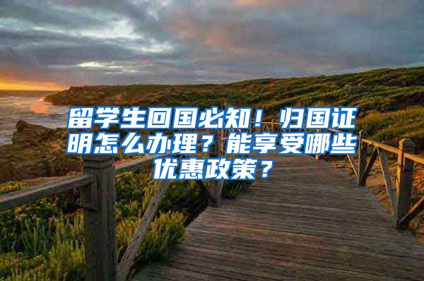 留學(xué)生回國(guó)必知！歸國(guó)證明怎么辦理？能享受哪些優(yōu)惠政策？