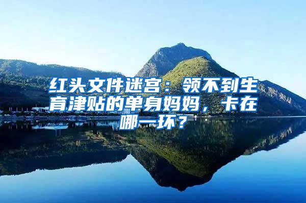 紅頭文件迷宮：領(lǐng)不到生育津貼的單身媽媽，卡在哪一環(huán)？