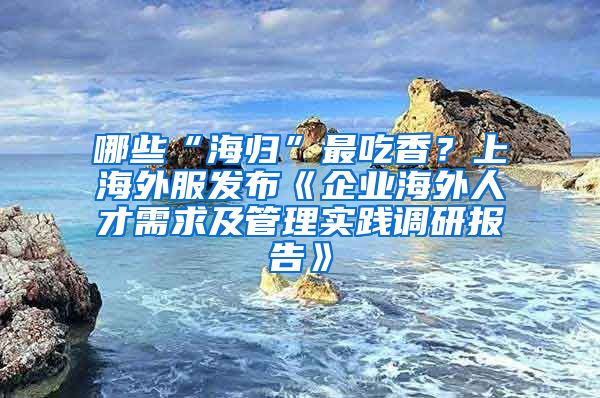 哪些“海歸”最吃香？上海外服發(fā)布《企業(yè)海外人才需求及管理實踐調(diào)研報告》