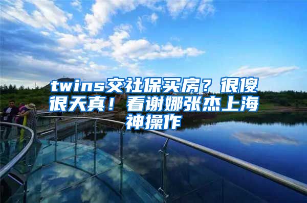 twins交社保買房？很傻很天真！看謝娜張杰上海神操作