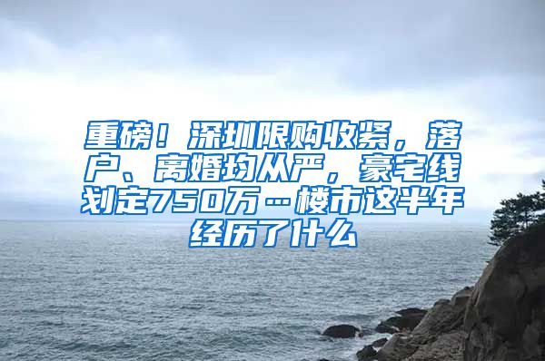 重磅！深圳限購(gòu)收緊，落戶、離婚均從嚴(yán)，豪宅線劃定750萬(wàn)…樓市這半年經(jīng)歷了什么