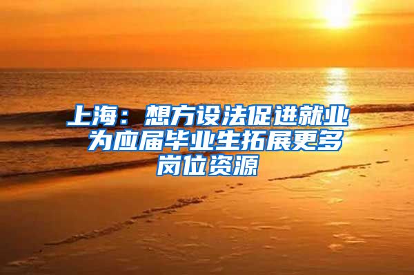 上海：想方設(shè)法促進(jìn)就業(yè) 為應(yīng)屆畢業(yè)生拓展更多崗位資源