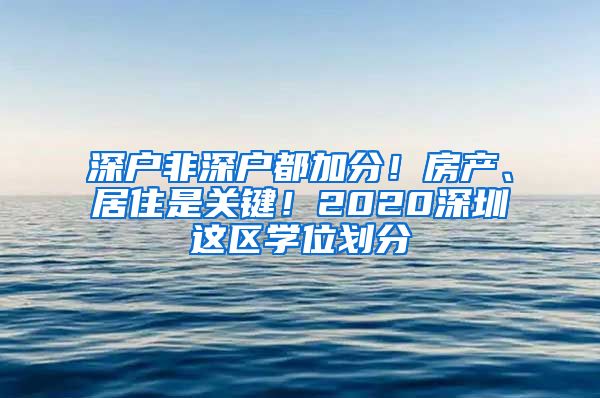 深戶非深戶都加分！房產(chǎn)、居住是關(guān)鍵！2020深圳這區(qū)學(xué)位劃分