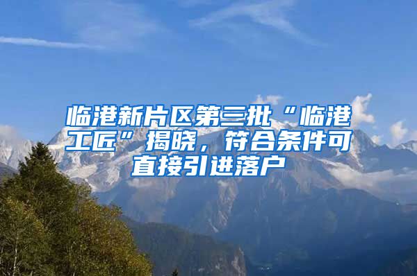 臨港新片區(qū)第三批“臨港工匠”揭曉，符合條件可直接引進(jìn)落戶