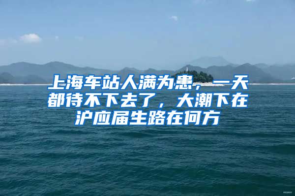 上海車站人滿為患，一天都待不下去了，大潮下在滬應(yīng)屆生路在何方