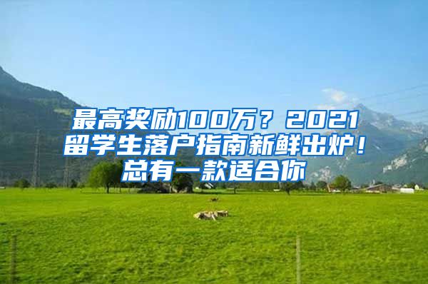 最高獎(jiǎng)勵(lì)100萬？2021留學(xué)生落戶指南新鮮出爐！總有一款適合你