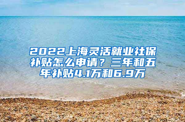 2022上海靈活就業(yè)社保補(bǔ)貼怎么申請(qǐng)？三年和五年補(bǔ)貼4.1萬(wàn)和6.9萬(wàn)