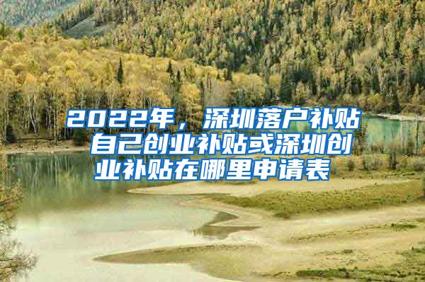 2022年，深圳落戶補貼 自己創(chuàng)業(yè)補貼或深圳創(chuàng)業(yè)補貼在哪里申請表