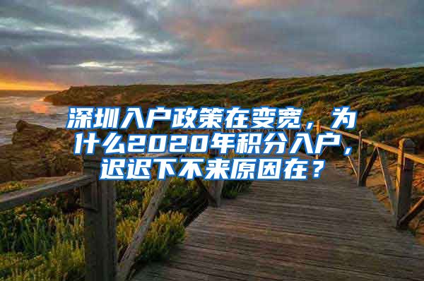 深圳入戶政策在變寬，為什么2020年積分入戶，遲遲下不來原因在？