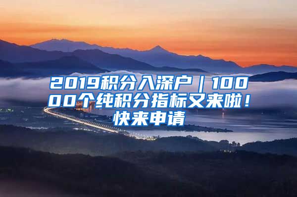 2019積分入深戶｜10000個(gè)純積分指標(biāo)又來啦！快來申請