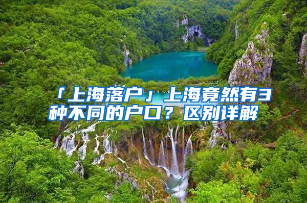 「上海落戶」上海竟然有3種不同的戶口？區(qū)別詳解