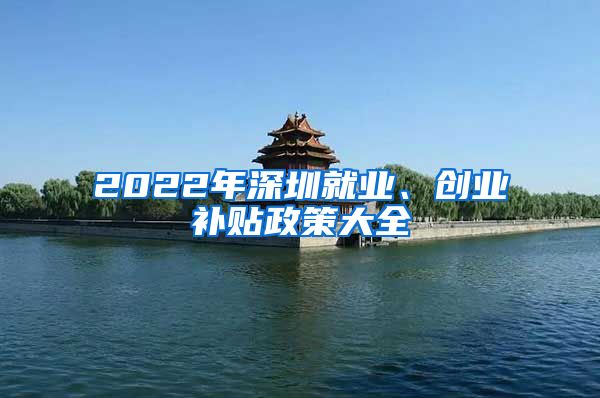 2022年深圳就業(yè)、創(chuàng)業(yè)補(bǔ)貼政策大全