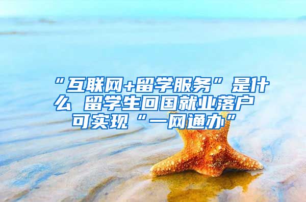 “互聯(lián)網(wǎng)+留學(xué)服務(wù)”是什么 留學(xué)生回國(guó)就業(yè)落戶可實(shí)現(xiàn)“一網(wǎng)通辦”