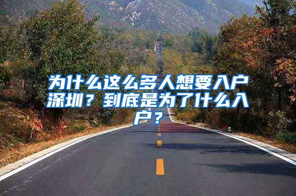 為什么這么多人想要入戶深圳？到底是為了什么入戶？