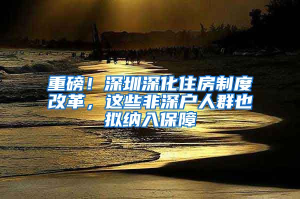 重磅！深圳深化住房制度改革，這些非深戶人群也擬納入保障